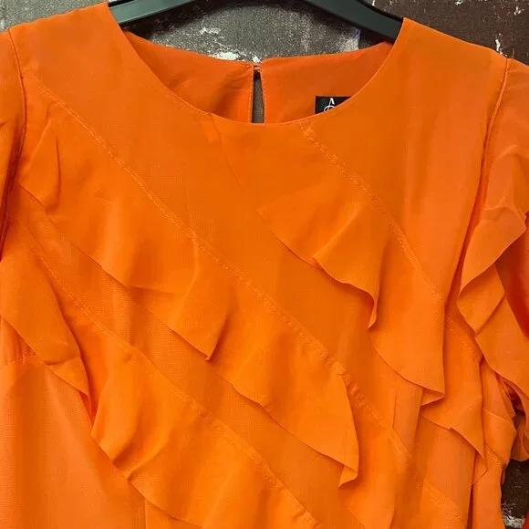 Anewsta Orange Layered Ruffle Maxi Dress - Picture 6 of 15